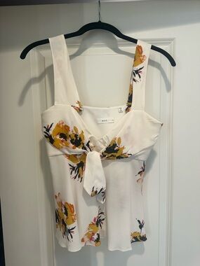 A.L.C. Cream and Black Minimalist Label Blouse
